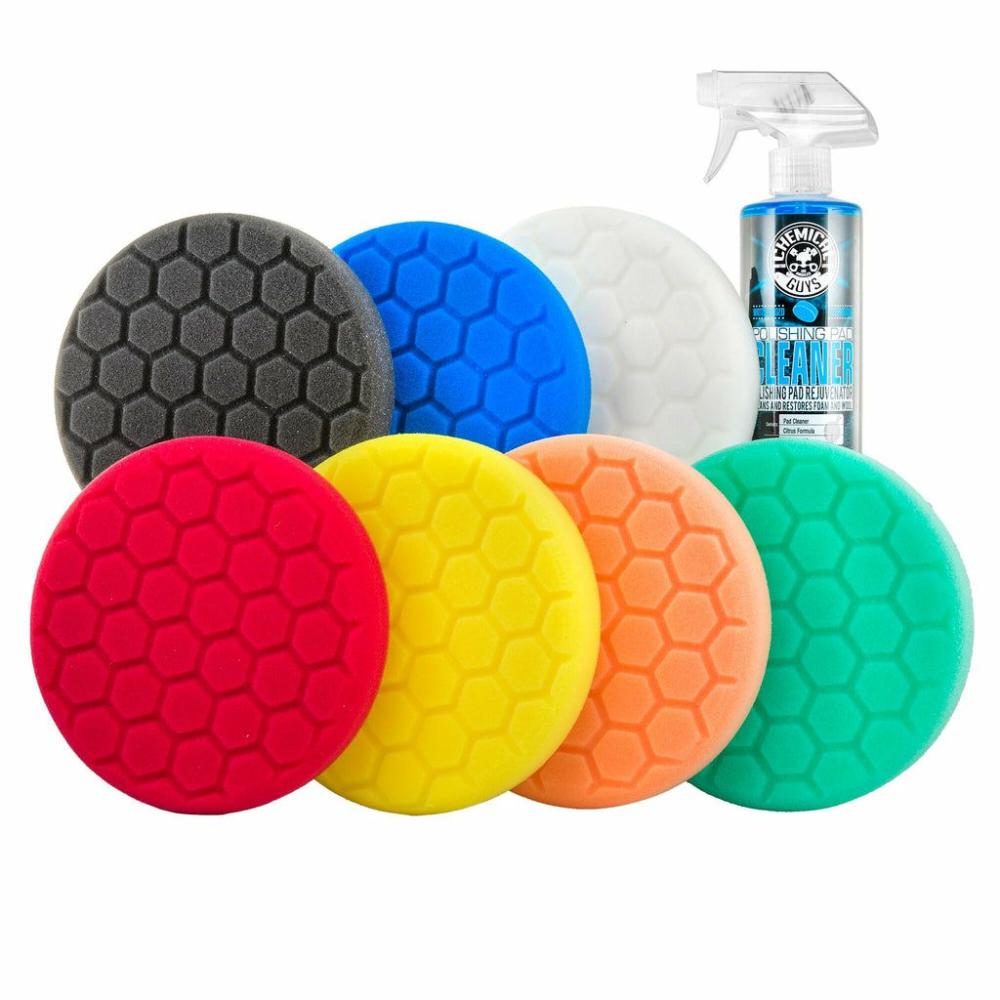 Polish | Wax & Polish 6.5" Buffing Pad Variety Pack w/Polishing Pad Cleaner Exterior Polish